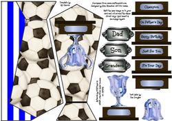 Blue & White Football Tie Card Front