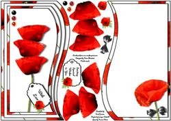 Perfect Poppies Shaped Card Topper & Insert for A5 or 8x8
