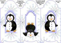 Winter Friends Trifold Card - Penguins