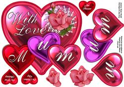 Mum, with Love . . . Shaped Topper
