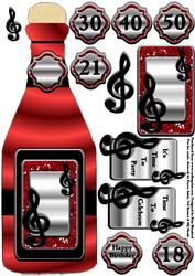 It's a Celebration - Champagne Bottle Red