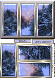 Tryptic Winter Sunset - Quick Card