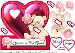 Beary Special - Shaped Card Sister or Daughter