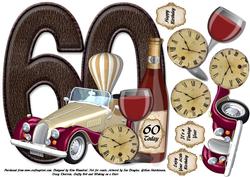 It's a Vintage Year - 60th Birthday Large Shaped Card Front