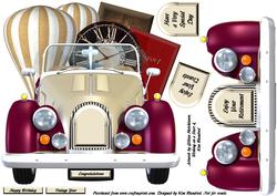 Time Travel - Vintage Large Shaped Card Front - General