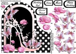 The Butterfly Shoe Boutique Shaped Card