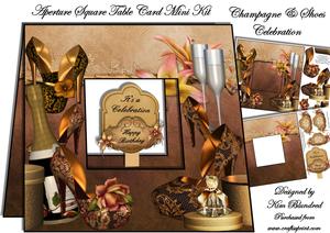 Aperture-square Table-card - Champagne & Shoes Celebration