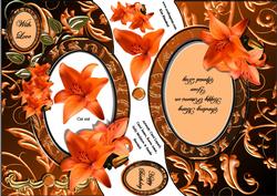 Beautiful Bright Lilies - Topper, Insert & Decoupage