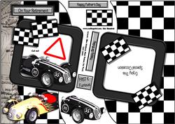 Vintage Racing - Shaped Topper, Insert & Decoupage