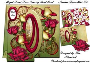 Shaped Front Free Standing Easel - Summer Roses