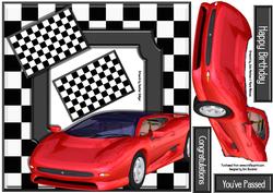 Add Your Own Greeting - Red Sports Car