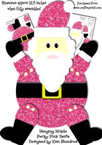 Hanging Mobile Perky Pink Santa