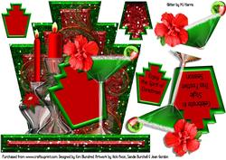 Deco Style Topper - Christmas Cocktail Red & Green