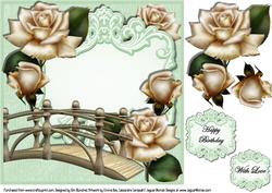 Large Fancy Panel - Dusky Green Garden of Tranquility