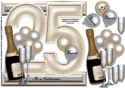 I Card Front Silver Wedding 25 Years