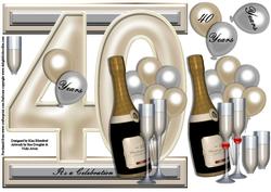 I Card Front Ruby Anniversary 40 Years
