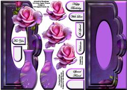 Scalloped-edge Vase Aperture - Purple & Pastel