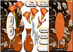 Scalloped-edge Vase Aperture - Orange Lilies