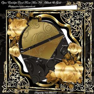 Open Envelope Card Front Mini Kit - Black & Gold