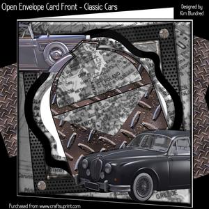 Open Envelope Card Front Min Kit - Classic Cars
