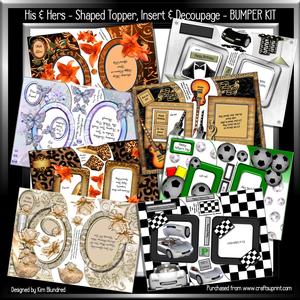 His & Hers - Shaped Topper, Insert & Decoupage Bumper Kit