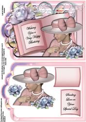 Tag Shaped Card with Book Topper - Pink Lady