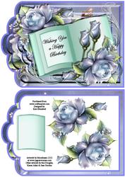 Tag Shaped Card with Book Topper - Spring Blue