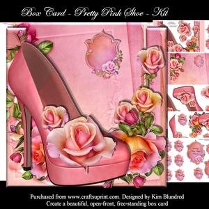 Box Card - Pretty Pink Shoe - Kit