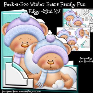 Peek-a-boo Winter Bears Family Fun - Edgy - Mini Kit