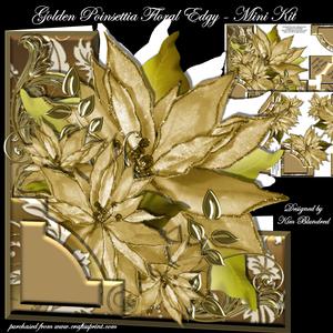 Golden Poinsettia Floral Edgy - Mini Kit
