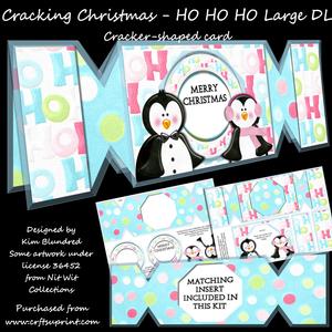 Cracking Christmas - Ho Ho Ho - Shaped Card Front