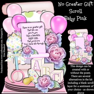 No Greater Gift - Scroll - Baby Pink
