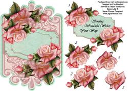 Simply Beautiful - Shaped Topper - Pink Roses