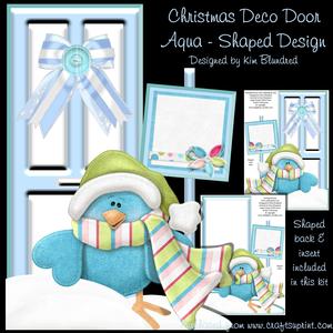 Christmas Deco Door Aqua