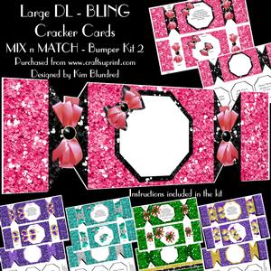 Large Dl - Bling Cracker Cards - Mix N Match - Bumper Kit 2