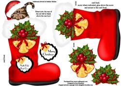 Peek-a-boo Cute Boots - Cute Christmas Tabby Cat