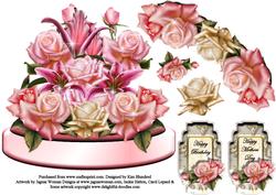 Pink Floral Cushion Bouquet
