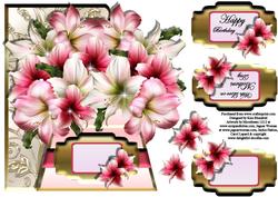 Hand-tied Bouquet - Pink Amaryllis - Over-the-edge