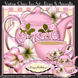 Vintage China Tea Set - Roses & Amaryllis