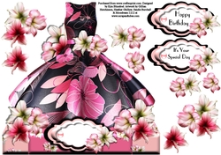 Beautiful Black Floral Dress - Shaped Topper