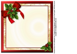 Wreath 1 - Traditional Holly & Pinecone Quick Card Insert