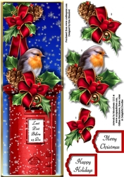 Wait a Minute Mr Postman - Christmas Robin - Large DL