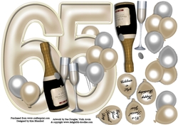 65th Birthday Large Shaped Card Front Female