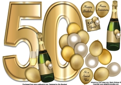 50th Anniversary Large Shaped Card Front