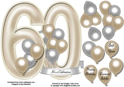 60 Year Celebration - Large Shaped Card Front