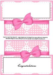 New Baby Girl - Large Shaped Card Insert