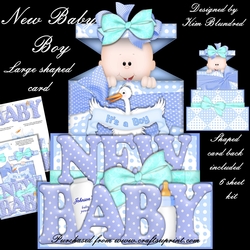 New Baby Boy - Large Shaped Card