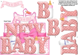New Baby Girl - Shaped Topper