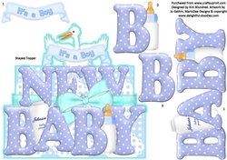 New Baby Boy - Shaped Topper