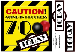 Aging in Progress Caution - 70th Birthday